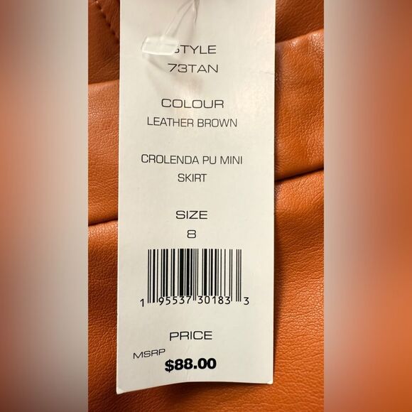 NWT French Connection Faux Leather Crolender Pu Mini Skirt - Picture 6 of 7